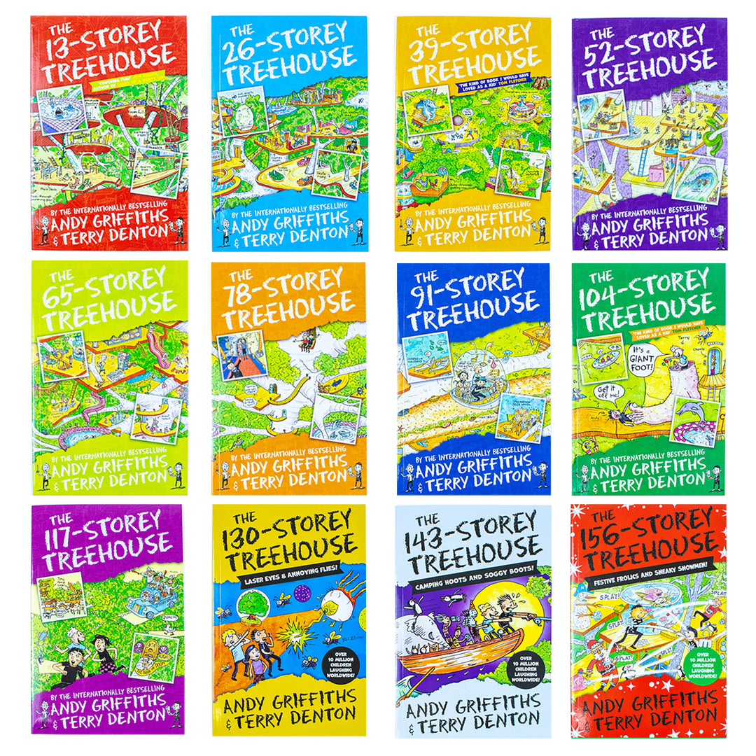 Andy Griffiths The Treehouse Collection – 12-Book Set | Fun & Hilarious Kids' Adventure Series – Includes 156-Storey, 143-Storey, 130-Storey & More!