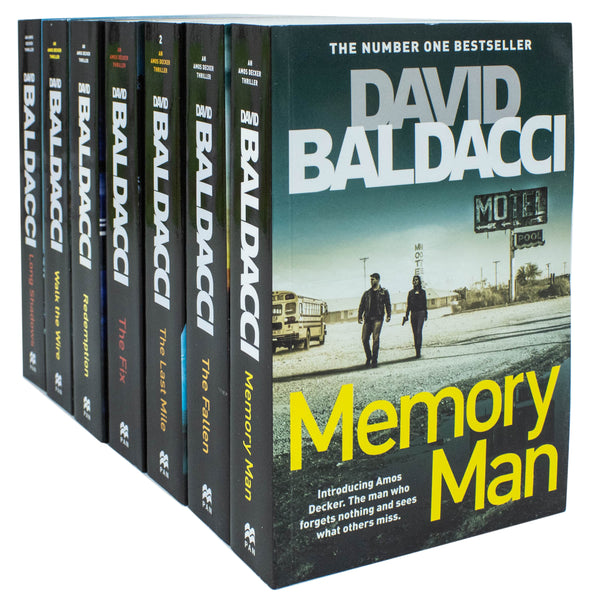 David Baldacci Amos Decker 7 Book Set - Memory Man, Last Mile, Fix, Fallen, Redemption, Walk the Wire, Long Shadows - Crime, Thriller, Mystery Series