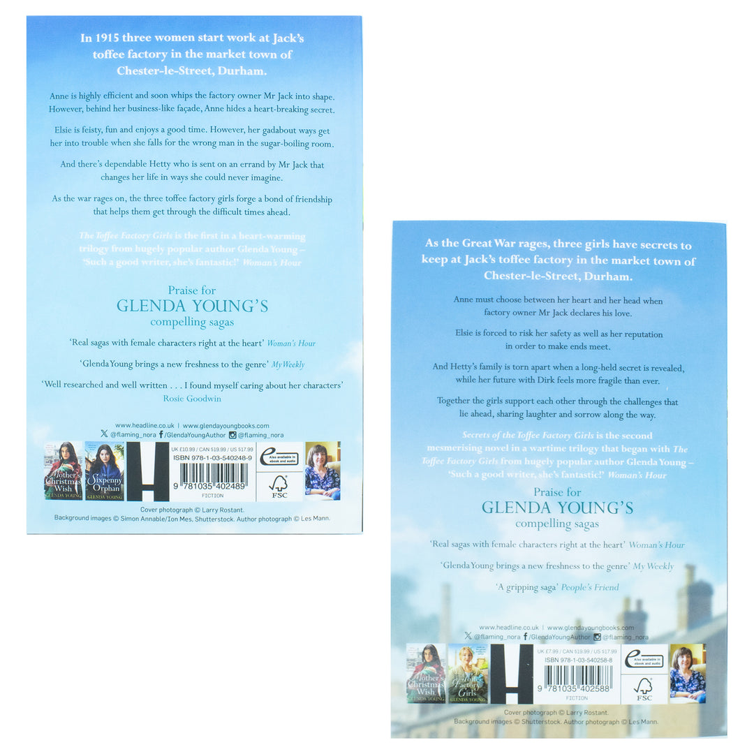 Glenda Young 2 Books Collection Set (The Toffee Factory Girls, Secrets of the Toffee Factory Girls )