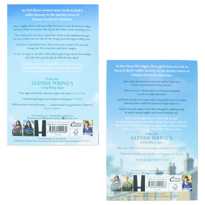 Glenda Young 2 Books Collection Set (The Toffee Factory Girls, Secrets of the Toffee Factory Girls )