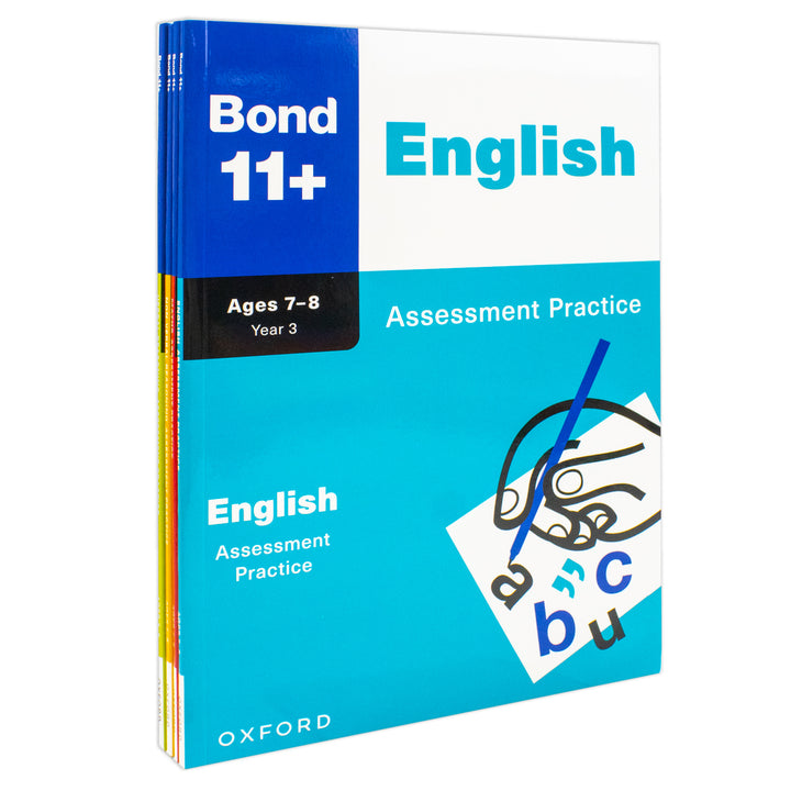 Bond 11+ English 4 Books Set Ages 7-8 Inc Assessment Practice