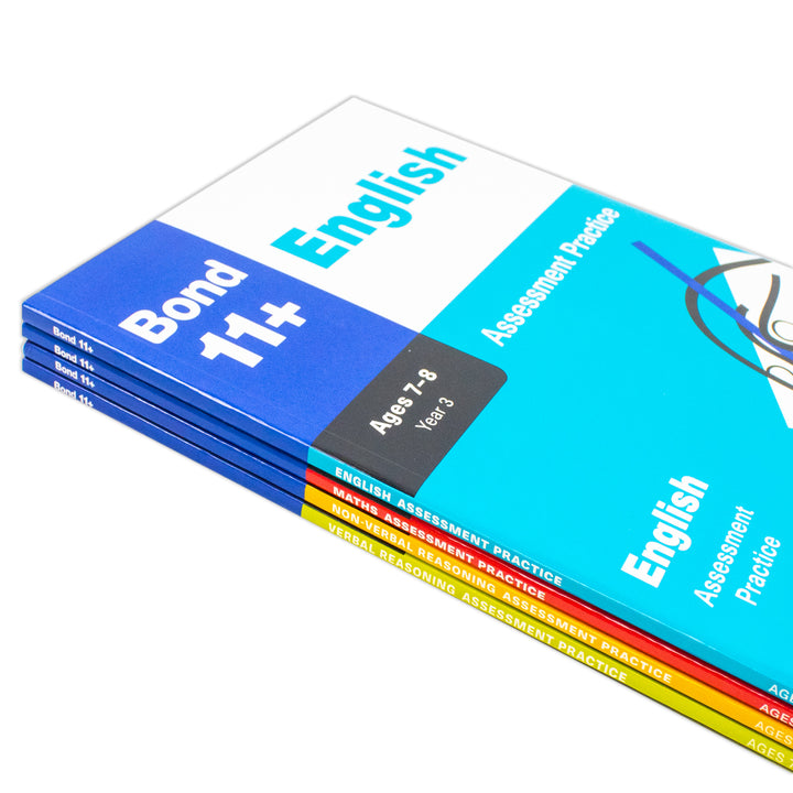 Bond 11+ English 4 Books Set Ages 7-8 Inc Assessment Practice