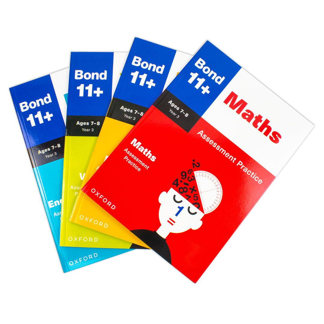 Bond 11+ English 4 Books Set Ages 7-8 Inc Assessment Practice