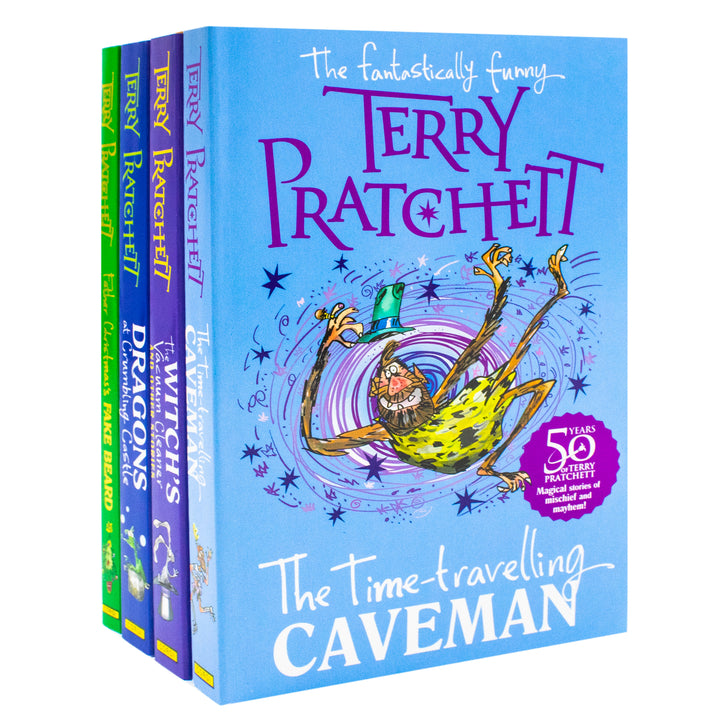 Terry Pratchett: Children's Circle Stories 4 Books Collection Set (Dragons at Crumbling Castle, The Witch's Vacuum Cleaner, Father Christmas's Fake Beard and The Time-travelling Caveman) Paperback