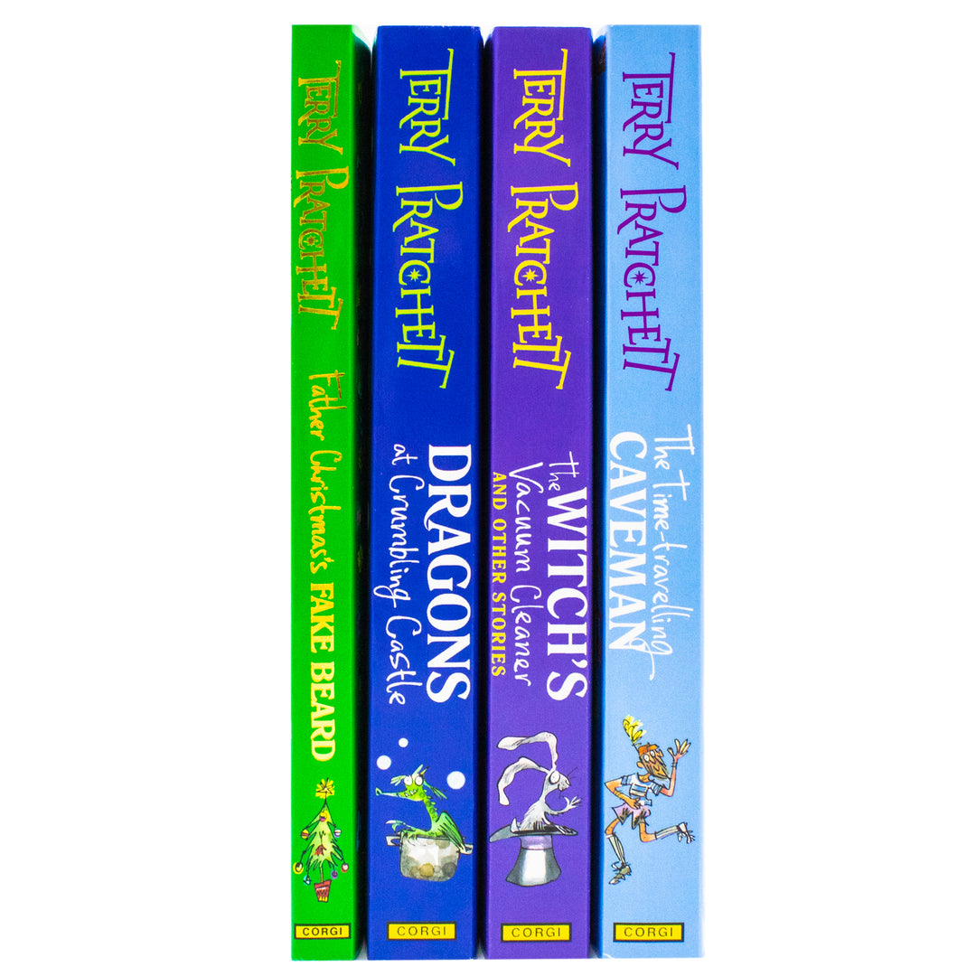 Terry Pratchett: Children's Circle Stories 4 Books Collection Set (Dragons at Crumbling Castle, The Witch's Vacuum Cleaner, Father Christmas's Fake Beard and The Time-travelling Caveman) Paperback