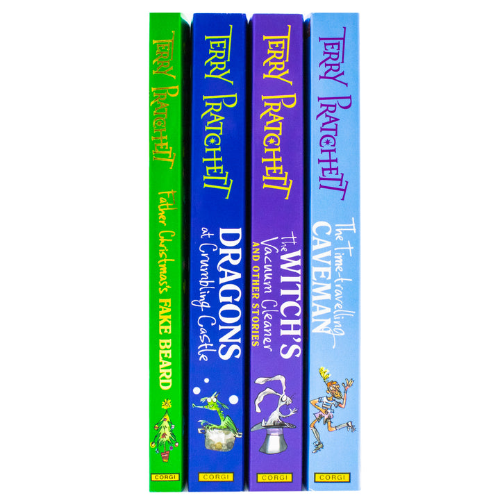 Terry Pratchett: Children's Circle Stories 4 Books Collection Set (Dragons at Crumbling Castle, The Witch's Vacuum Cleaner, Father Christmas's Fake Beard and The Time-travelling Caveman) Paperback
