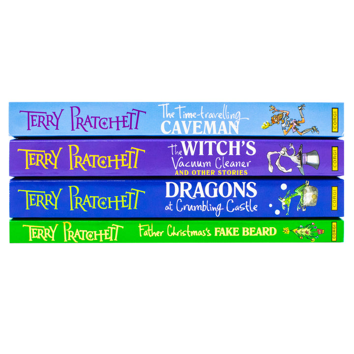 Terry Pratchett: Children's Circle Stories 4 Books Collection Set (Dragons at Crumbling Castle, The Witch's Vacuum Cleaner, Father Christmas's Fake Beard and The Time-travelling Caveman) Paperback