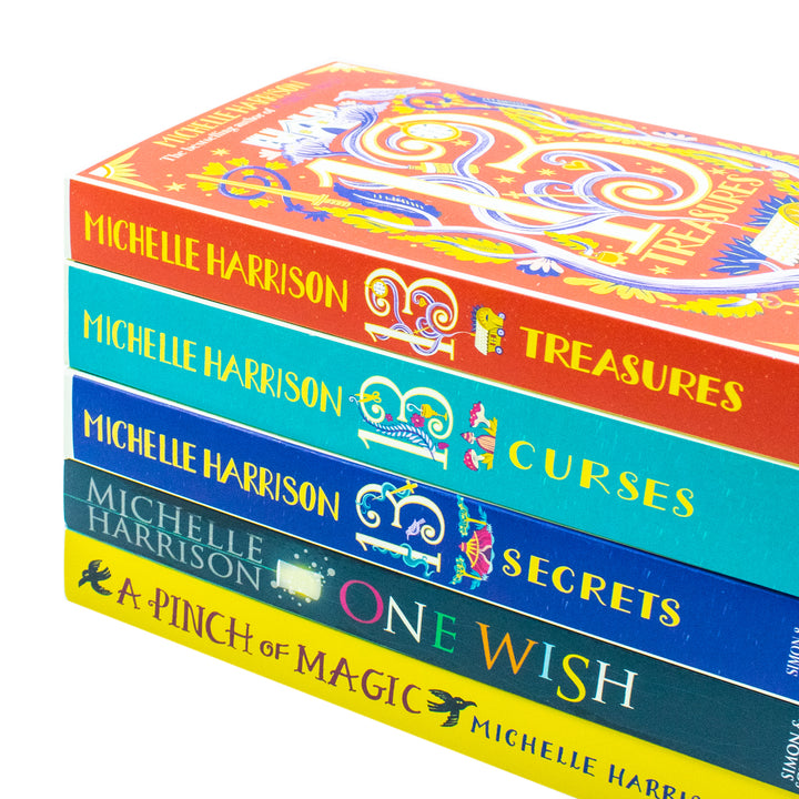 Michelle Harrison Collection 5 Book Collection Set (One Wish, The Thirteen Treasures, The Thirteen Curses, The Thirteen Secrets and A Pinch of Magic)