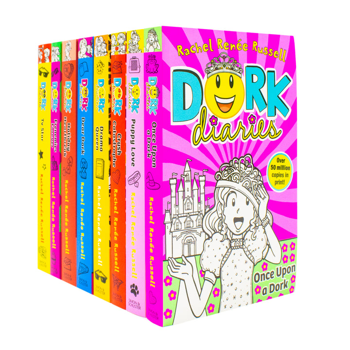 Dork Diaries 8 Books Collection Set (TV Star, Frenemies Forever, Holiday Heartbreak, Dear Dork, Drama Queen, Crush Catastrophe, Puppy Love, Once Upon A Dork) | Paperback