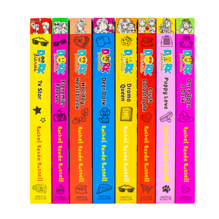 Dork Diaries 8 Books Collection Set (TV Star, Frenemies Forever, Holiday Heartbreak, Dear Dork, Drama Queen, Crush Catastrophe, Puppy Love, Once Upon A Dork) | Paperback