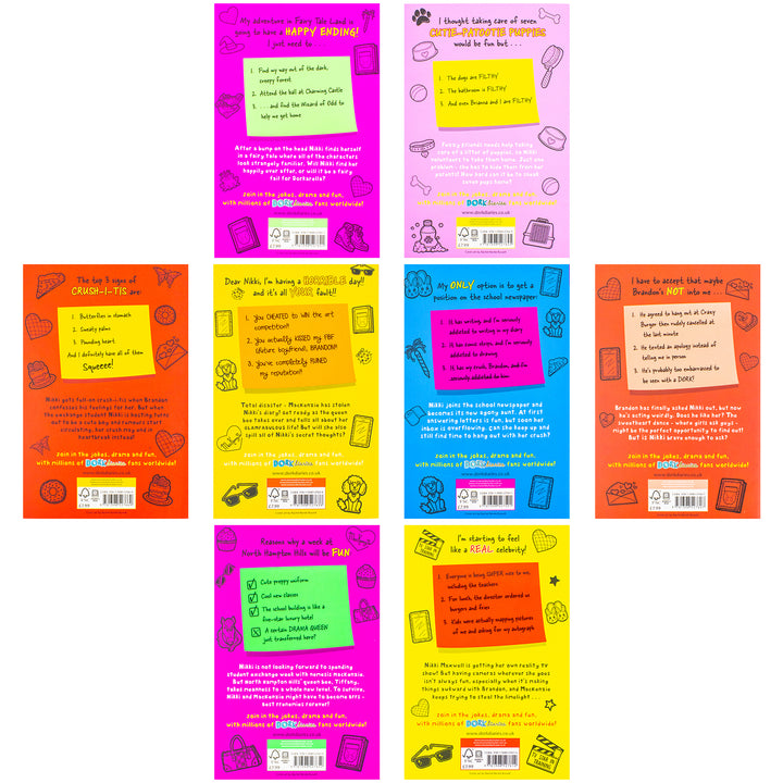 Dork Diaries 8 Books Collection Set (TV Star, Frenemies Forever, Holiday Heartbreak, Dear Dork, Drama Queen, Crush Catastrophe, Puppy Love, Once Upon A Dork) | Paperback