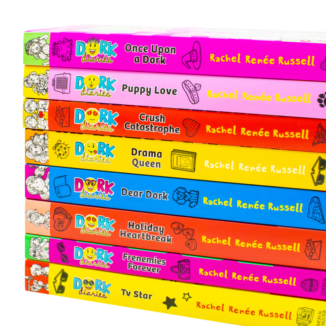 Dork Diaries 8 Books Collection Set (TV Star, Frenemies Forever, Holiday Heartbreak, Dear Dork, Drama Queen, Crush Catastrophe, Puppy Love, Once Upon A Dork) | Paperback