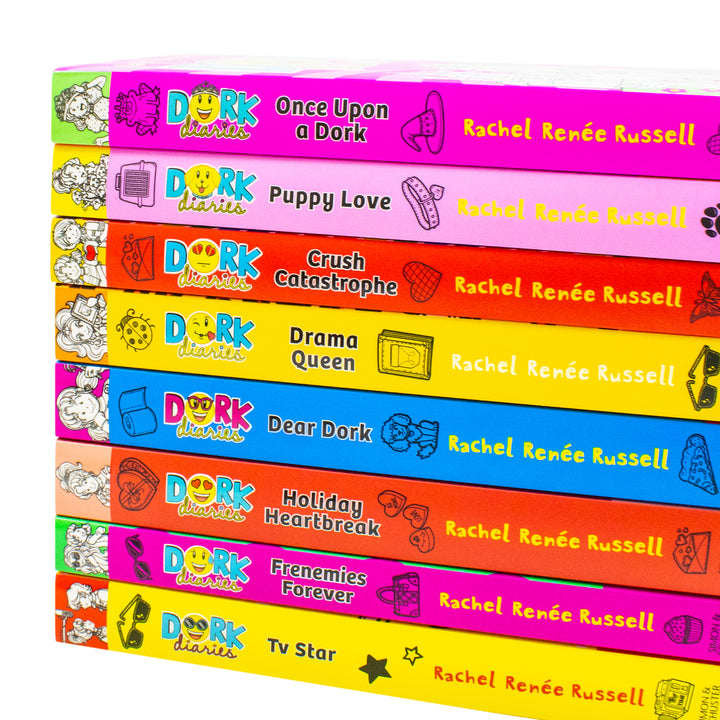 Dork Diaries 8 Books Collection Set (TV Star, Frenemies Forever, Holiday Heartbreak, Dear Dork, Drama Queen, Crush Catastrophe, Puppy Love, Once Upon A Dork) | Paperback