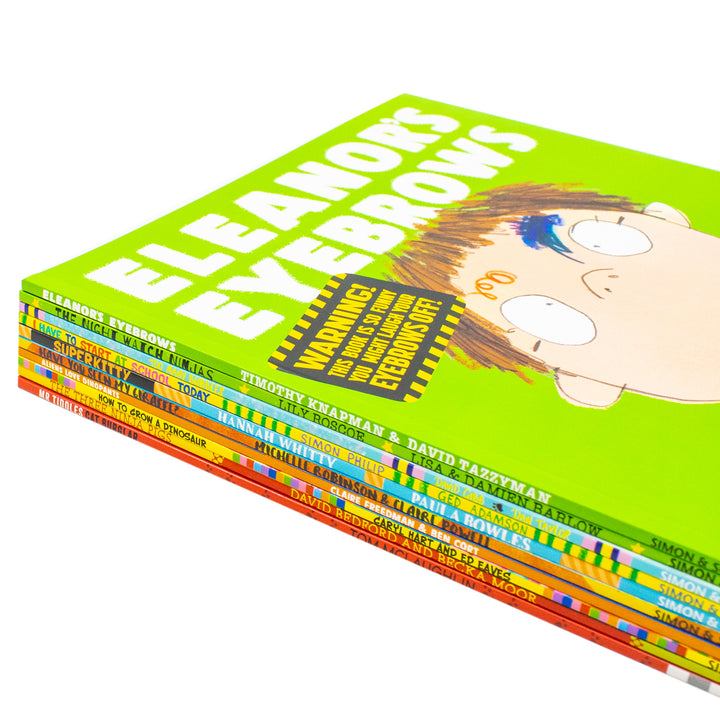 Humorous Children's Picture Books Collection Illustrated 10 Books Set (Aliens Love Dinopants, Superkitty, Three Ninja Pigs, Have You Seen My Giraffe?, Eleanor's Eyebrows, Too Many Bubbles & More...)