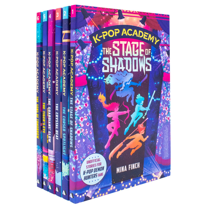 K-Pop Academy Series (Volume 1-6) Collection 6 Books Set By Mina Finch (The Stage of Shadows, Cursed Spotlight, The Crystal Beat, Guardians' Glow, Tiger's Eye & Song of Tomorrow)