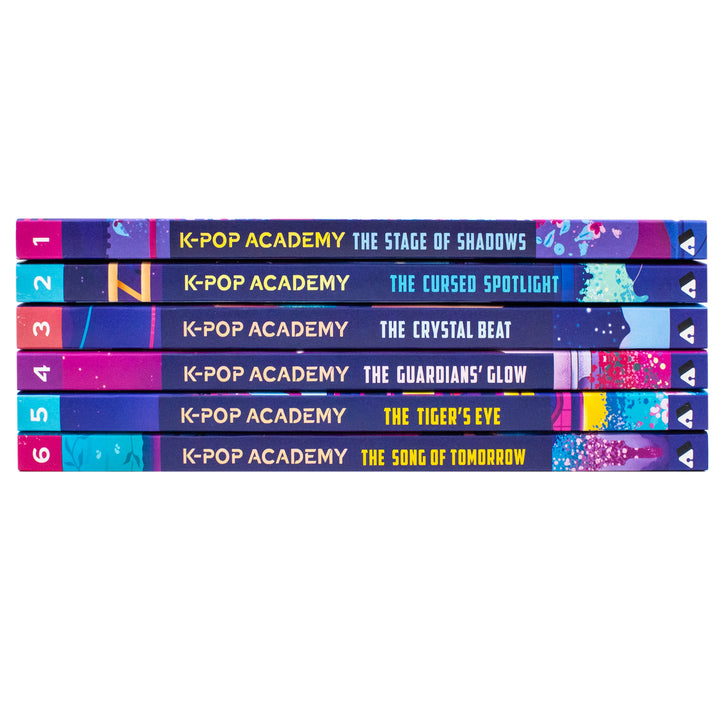 K-Pop Academy Series (Volume 1-6) Collection 6 Books Set By Mina Finch (The Stage of Shadows, Cursed Spotlight, The Crystal Beat, Guardians' Glow, Tiger's Eye & Song of Tomorrow)