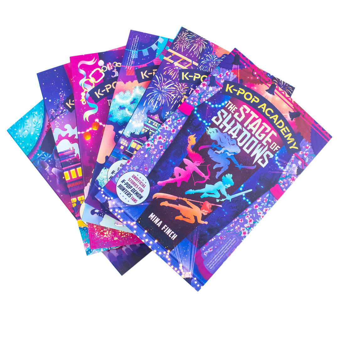 K-Pop Academy Series (Volume 1-6) Collection 6 Books Set By Mina Finch (The Stage of Shadows, Cursed Spotlight, The Crystal Beat, Guardians' Glow, Tiger's Eye & Song of Tomorrow)