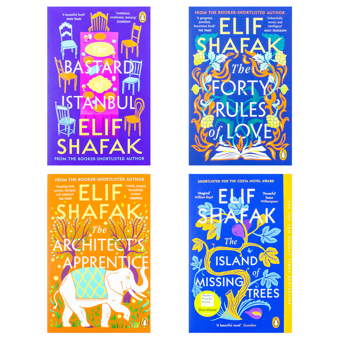 Elif Shafak 4 Books Collection Set (The Island Of Missing Trees,The Architect's Apperentice,The Bastard Of Istanbul,The Forty Rules Of Love)