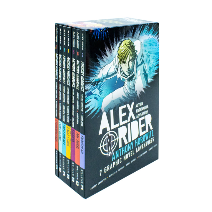 Alex Rider Graphic Novel 7 Book Children's Set by Anthony Johnston – Action-Packed Illustrated Adventure Series for Young Readers | Exciting Thrillers