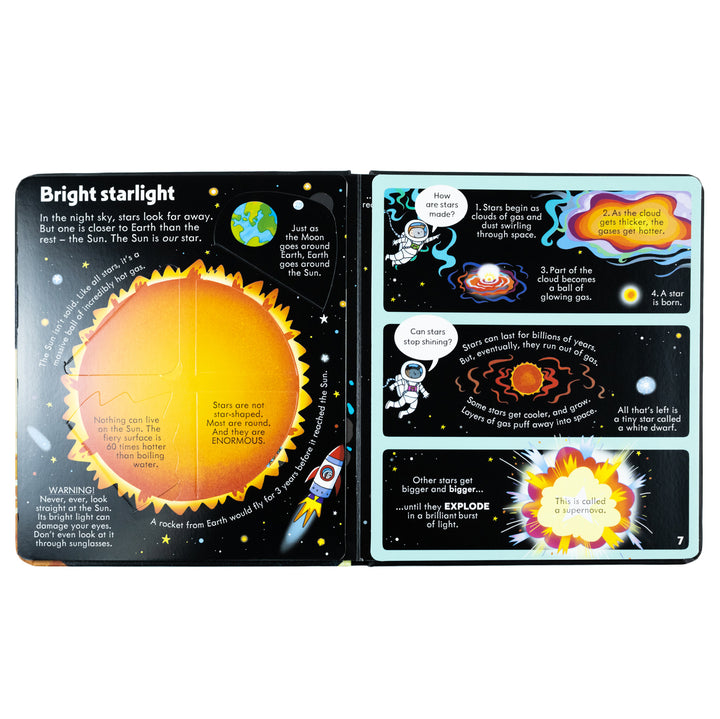 Usborne Lift-the-Flap Look Inside: Space by Rob Lloyd Jones, Fun STEM Astronomy Book for Kids- Explore Planets, Rockets, Stars & the Universe