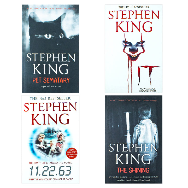 Stephen King 4 Book Set [ Pet Sematary, The Shining, It, 11.22.63 ]