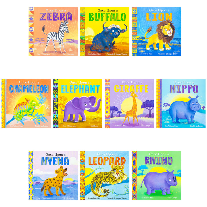 African Tales 10 Books Collection ( Lion, Buffalo, Chameleon, Elephant, Giraffe, Hippo, Hyena, Leopard, Rhino, Zebra )