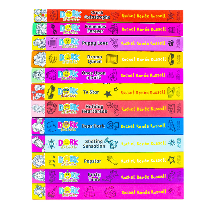 Dork Diaries 12-Book Collection by Rachel Renée Russell | Books 1–12 Including Party Time, Pop Star, Holiday Heartbreak & More for Tween Girls