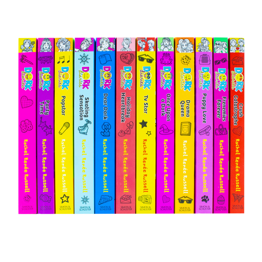 Dork Diaries 12-Book Collection by Rachel Renée Russell | Books 1–12 Including Party Time, Pop Star, Holiday Heartbreak & More for Tween Girls