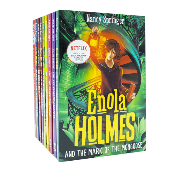 Enola Holmes 9 Books Collection Set by Nancy Springer(The Case of the Missing Marquess, The Case of the Left-Handed Lady, The Case of the Bizarre Bouquets, The Case of the Peculiar Pink Fan & 5 More)