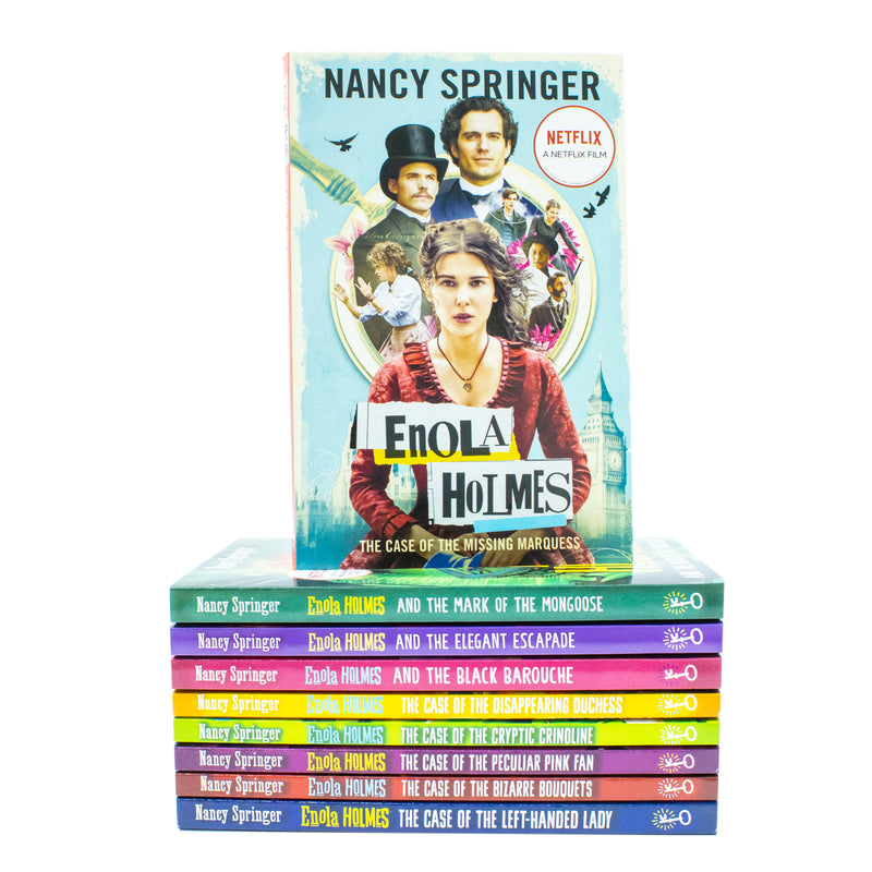 Enola Holmes 9 Books Collection Set by Nancy Springer(The Case of the Missing Marquess, The Case of the Left-Handed Lady, The Case of the Bizarre Bouquets, The Case of the Peculiar Pink Fan & 5 More)