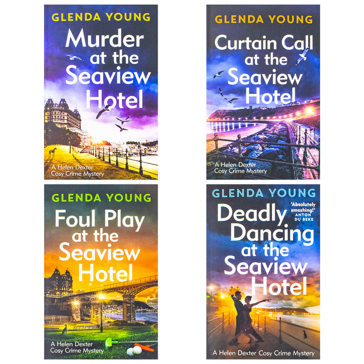Helen Dexter Cosy Crime Mysteries 4 Books Collection Set By Glenda Young ( Deadly Dancing, Foul Play, Murder at the Seaview, Curtain Call )