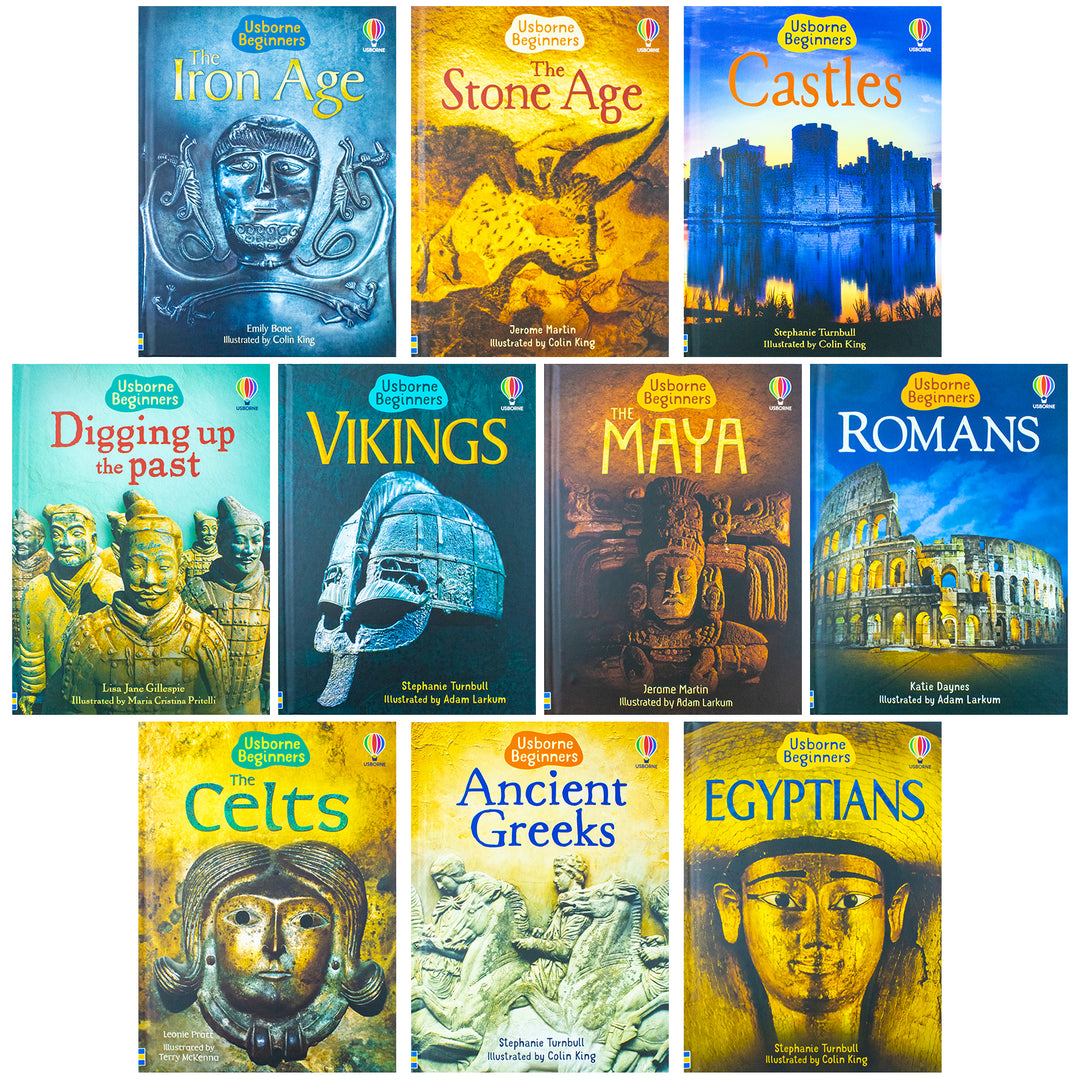 Usborne Beginners History 10 Books Collection Box Set– Educational Children's Books on Stone Age, Iron Age, Ancient Cultures, Artifacts & Fun Learning