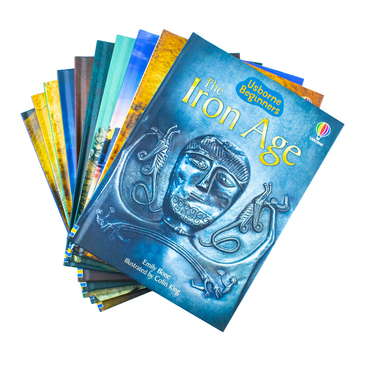 Usborne Beginners History 10 Books Collection Box Set– Educational Children's Books on Stone Age, Iron Age, Ancient Cultures, Artifacts & Fun Learning