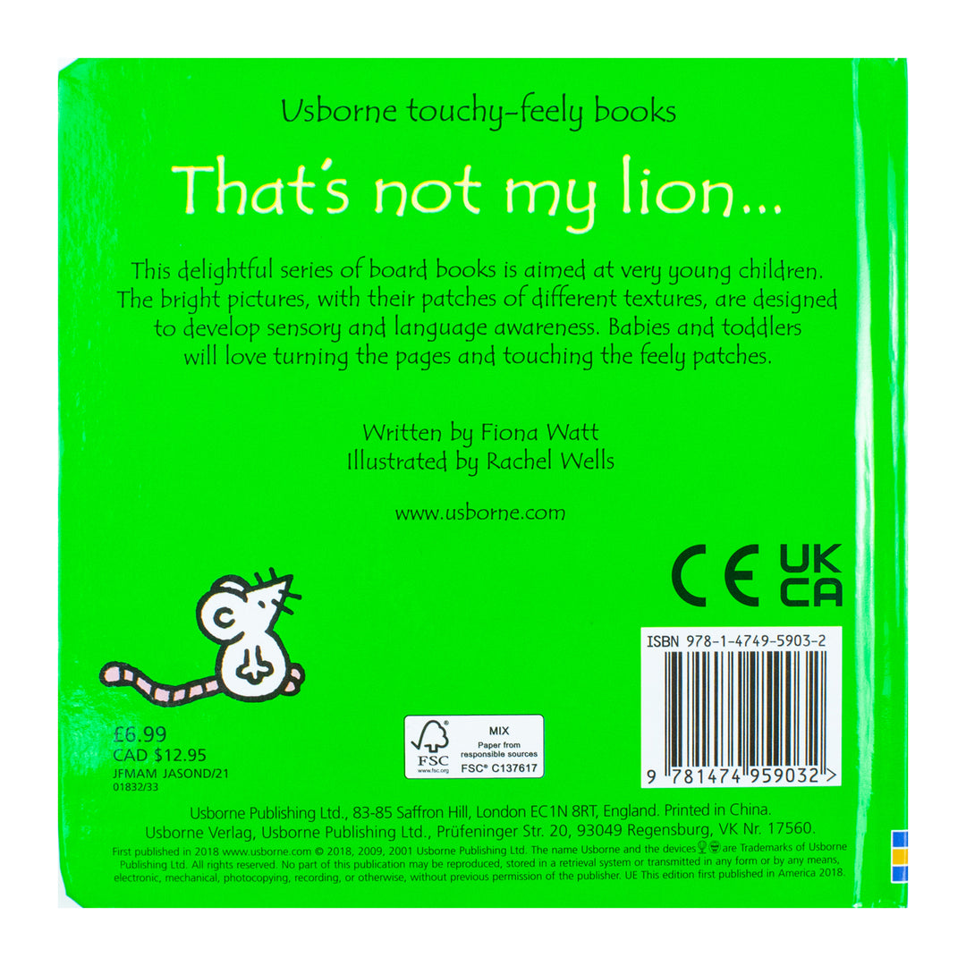That's Not My Lion(Usborne Touchy-Feely Board Books) By Fiona Watt
