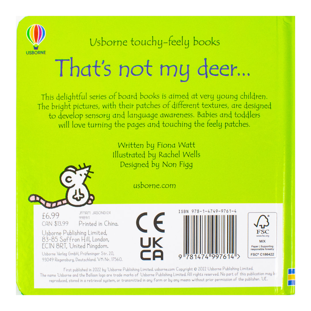 Usborne Touchy-feely That's Not My Deer By Fiona Watt