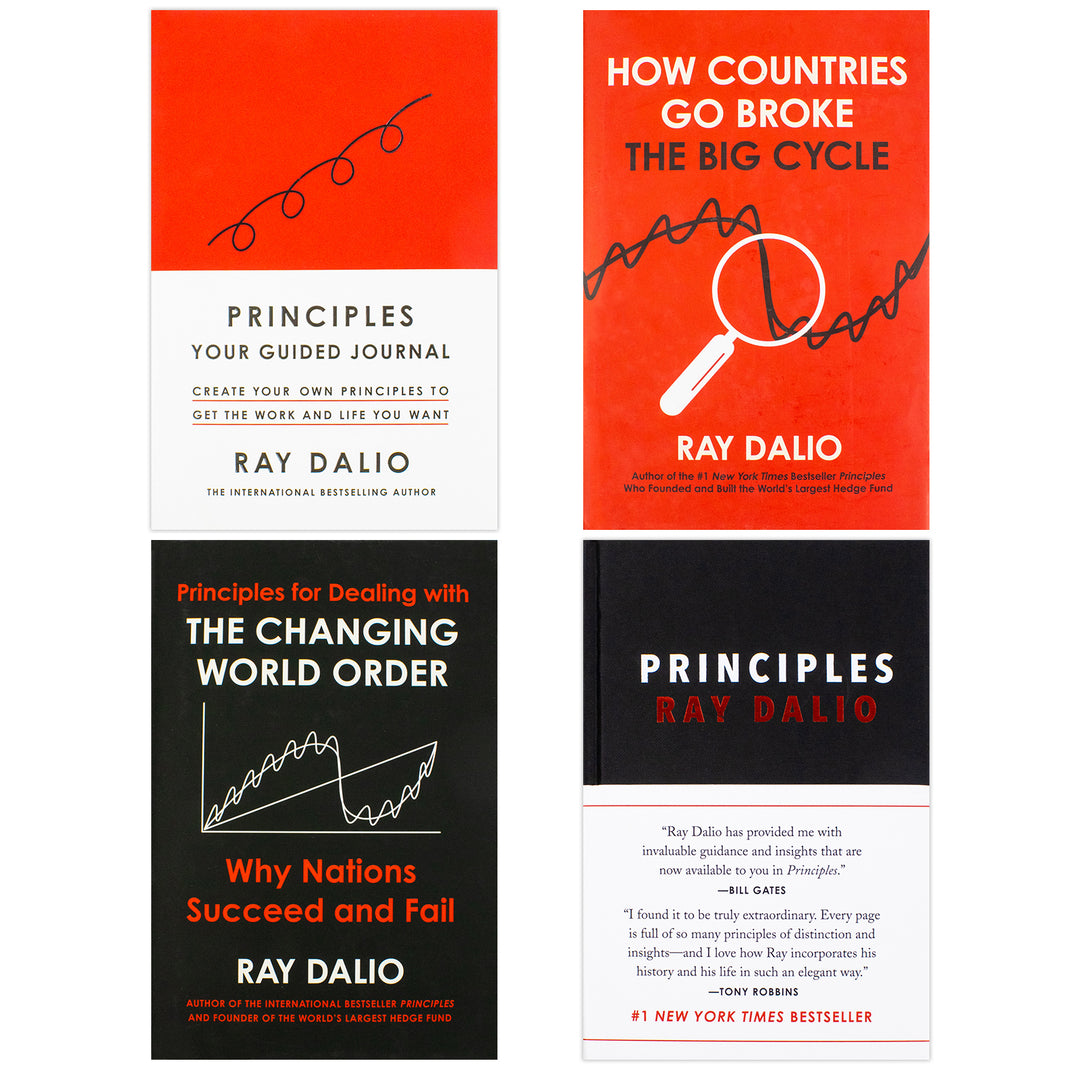 Ray Dalio 4 Book Set (Principles Your Guided Journal,How Countries Go Broke,The Changing World Order,Principles)