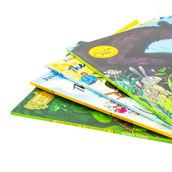 Julia Donaldson 4 Books Collection Set (Monkey Puzzle, Gozzle, The Hospital Dog, The Detective Dog) | Paperback