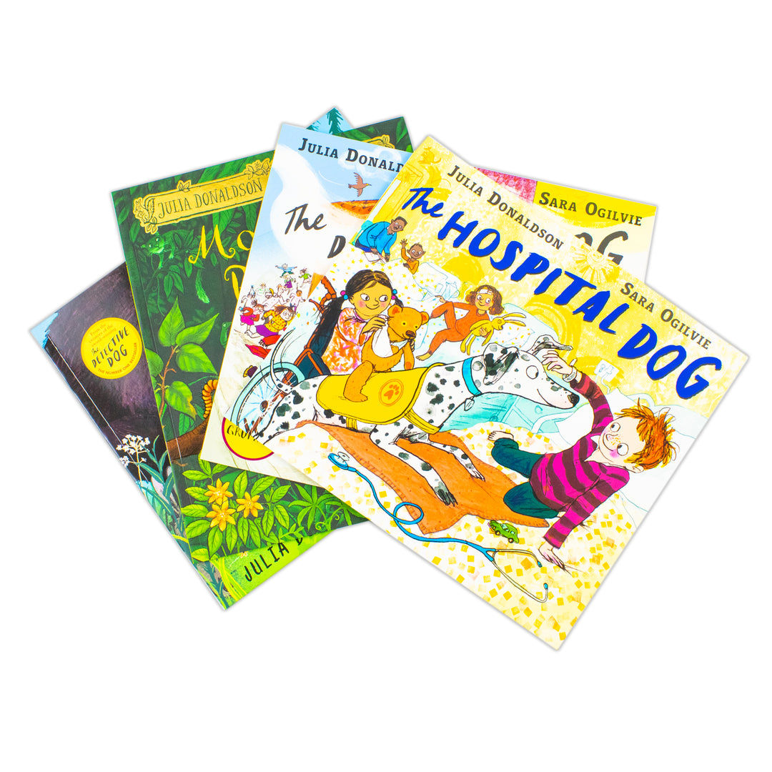 Julia Donaldson 4 Books Collection Set (Monkey Puzzle, Gozzle, The Hospital Dog, The Detective Dog) | Paperback