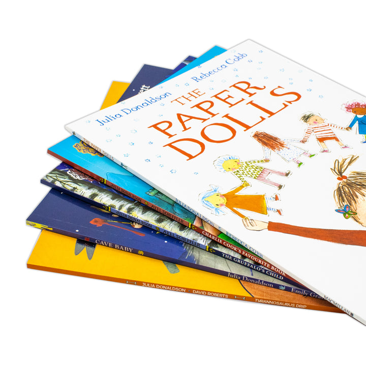 Julia Donaldson 5 Books Collection Set (The Paper Doll, Charlie Cook, The Gruffalo Child, Cave Baby, Tyrannosaurus Drip) | Paperback