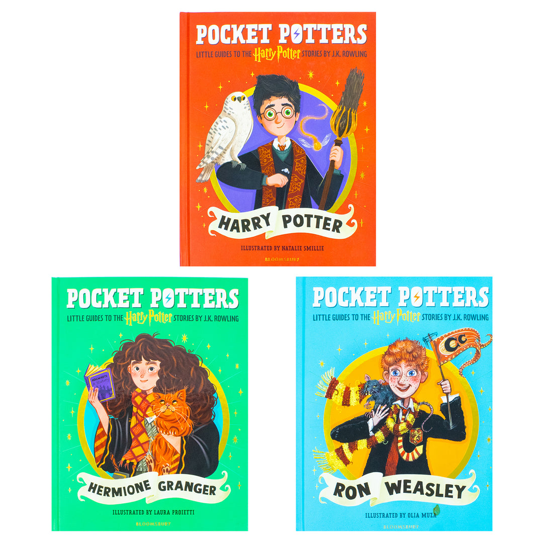 Harry Potter Pocket Potters 3 Books Collection Set Hardback (Harry Potter, Ron Weasley and Hermione Granger)-  Little Guides to the Harry Potter Stories J.K. Rowling Bestsellers
