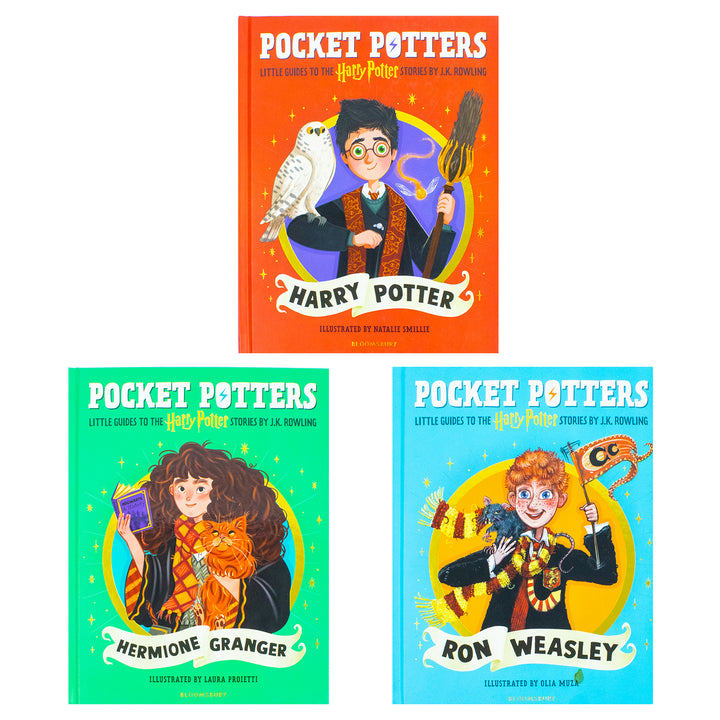 Harry Potter Pocket Potters 3 Books Collection Set Hardback (Harry Potter, Ron Weasley and Hermione Granger)-  Little Guides to the Harry Potter Stories J.K. Rowling Bestsellers