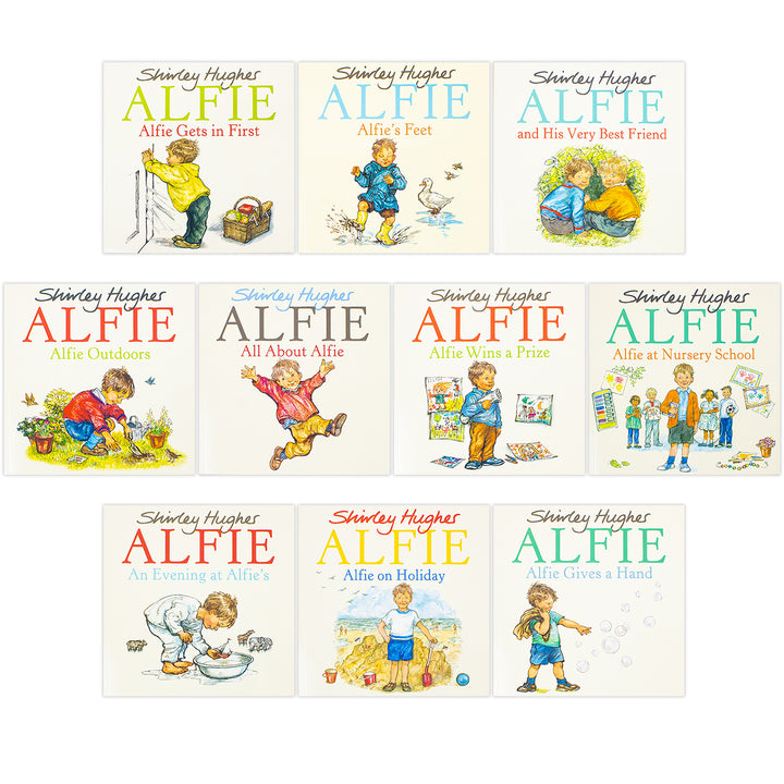 Shirley Hughes Alfie Collection 10 Books Set (Alfie Gets in First, Alfie's Feet, Alfie at Nursery School, All About Alfie, Alfie on Holiday and More!) | Paperback