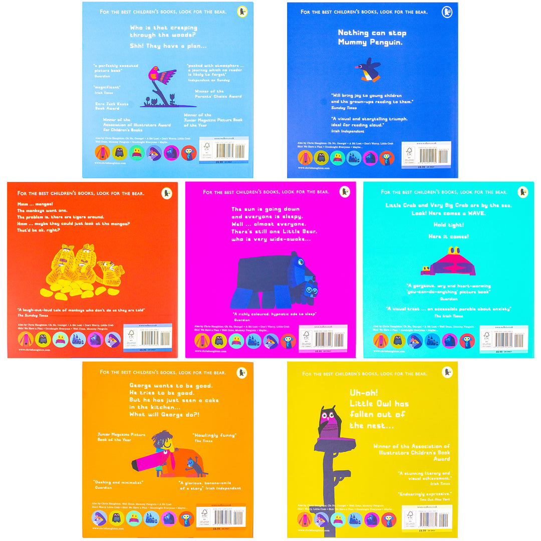 Chris Haughton 7 Books Collection Set (A Bit Lost, Oh No George, Shh We Have a Plan, Don't Worry, Little Crab, Goodnight Everyone, Well Done Mummy Penguin, Maybe...)