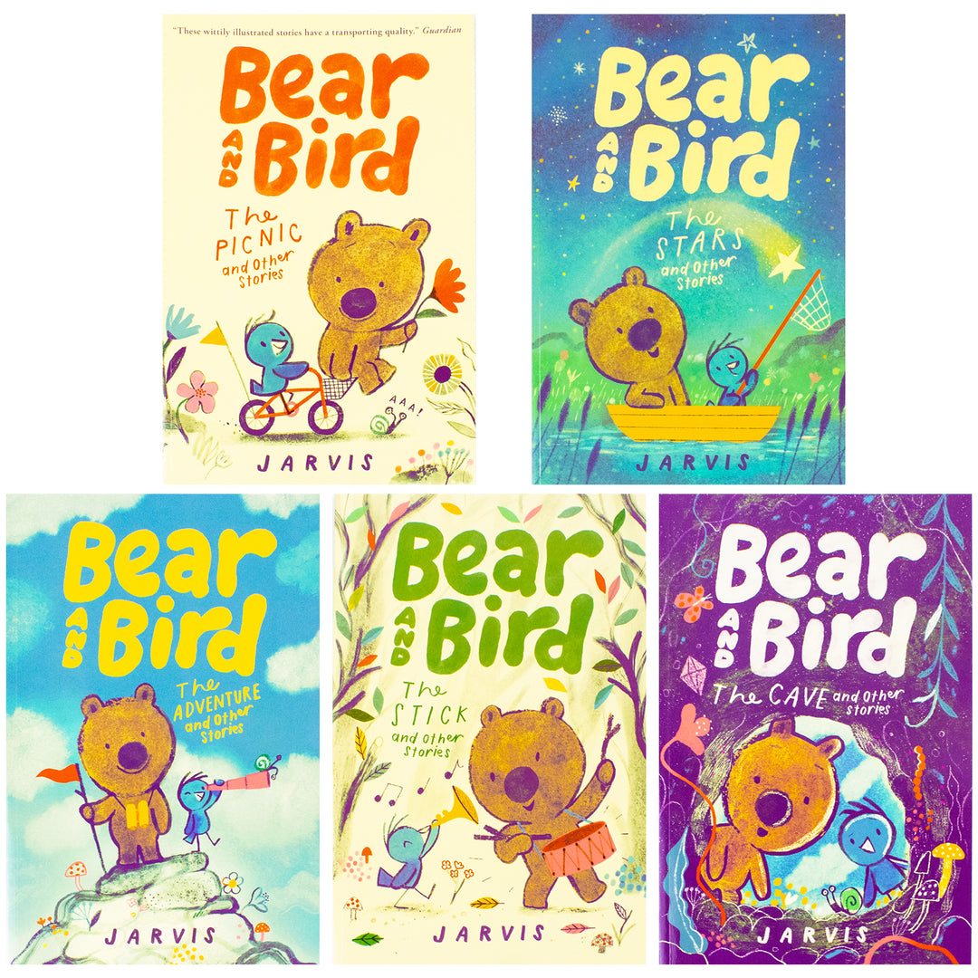 Bear and Bird Series 5 Books Collection Set by Jarvis (The Picnic, The Stars, The Adventure, The Stick, The Cave)
