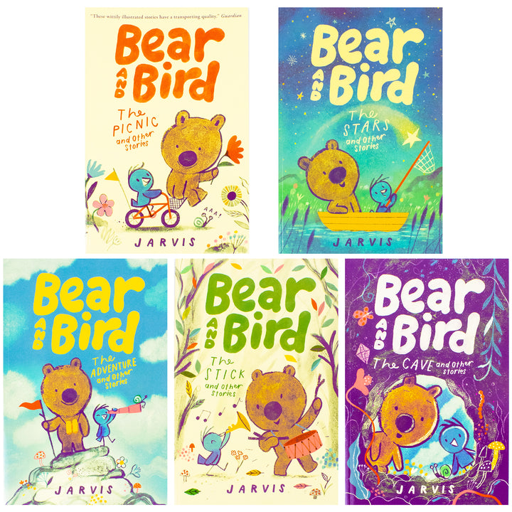 Bear and Bird Series 5 Books Collection Set by Jarvis (The Picnic, The Stars, The Adventure, The Stick, The Cave)