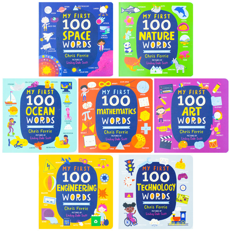 My First STEAM + Words Library 8 Book Set by Chris Ferrie |Educational Board Books for Kids,Early Learning, Literacy,Fun Activities & Preschool Skills