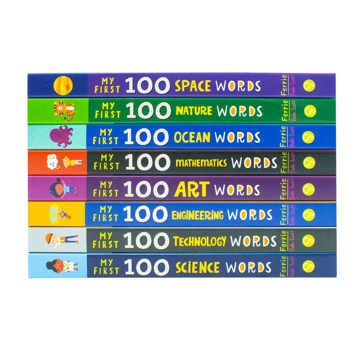My First STEAM + Words Library 8 Book Set by Chris Ferrie |Educational Board Books for Kids,Early Learning, Literacy,Fun Activities & Preschool Skills