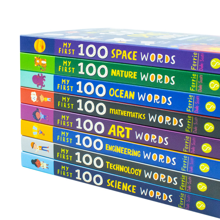 My First STEAM + Words Library 8 Book Set by Chris Ferrie |Educational Board Books for Kids,Early Learning, Literacy,Fun Activities & Preschool Skills