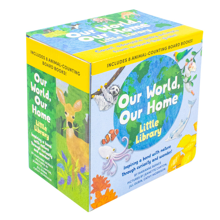 Our World Our Home Little Library 8 Board Book Collection Set by Marianne Berkes (Over on the Farm, in the Ocean, in a River, in the Forest, on a Mountain, in the Grasslands, on a Desert & in the Jungle)