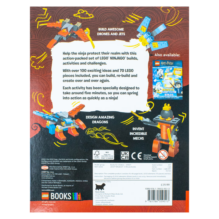 LEGO NINJAGO: Five-Minute Builds (with 70 LEGO bricks)